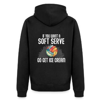 Wenn Sie ein Softeis wollen, holen Sie sich Eis - Unisex Premium Bio Zip Hoodie - Schwarz - Hinten - Nico (187cm)