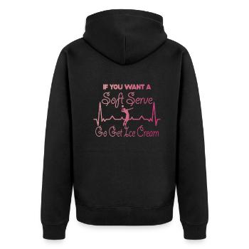 Wenn Sie ein Softeis wollen, holen Sie sich Eis - Unisex Premium Bio Zip Hoodie - Schwarz - Hinten - Nico (187cm)
