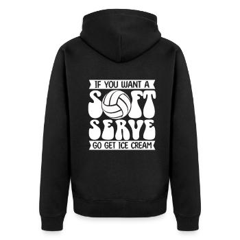 Wenn Sie ein Softeis wollen, holen Sie sich Eis - Unisex Premium Bio Zip Hoodie - Schwarz - Hinten - Nico (187cm)