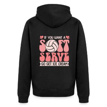 Wenn Sie ein Softeis wollen, holen Sie sich Eis - Unisex Premium Bio Zip Hoodie - Schwarz - Hinten - Nico (187cm)
