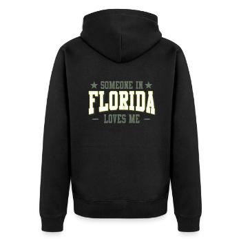Quelqu’un en Floride m’aime - Veste à capuche bio Premium Unisexe - noir - Dos - Nico (187cm)