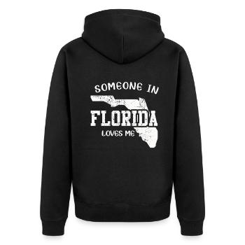 Quelqu’un en Floride m’aime - Veste à capuche bio Premium Unisexe - noir - Dos - Nico (187cm)