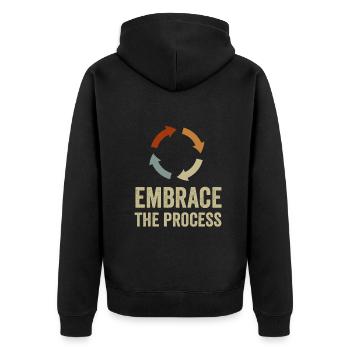 Le Kaizen japonais adopte le processus - Veste à capuche bio Premium Unisexe - noir - Dos - Nico (187cm)