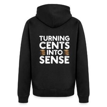 Numismatics Coin Collector Passion - Unisex Premium Organic Zip Hoodie - black - Back - Nico (187cm)