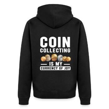 Numismatics Coin Collector Art - Unisex Premium Organic Zip Hoodie - black - Back - Nico (187cm)