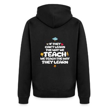 Autismus-Bewusstsein SPED Lehrer lernen - Unisex Premium Bio Zip Hoodie - Schwarz - Hinten - Nico (187cm)
