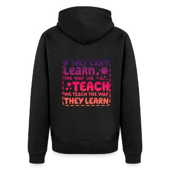 Autismus-Bewusstsein SPED Lehrer lernen - Unisex Premium Bio Zip Hoodie - Schwarz - Hinten - Nico (187cm)