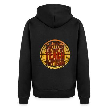 Autism Awareness SPED Teacher Learn - Unisex Premium Organic Zip Hoodie - black - Back - Nico (187cm)