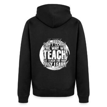 Autismus-Bewusstsein SPED Lehrer lernen - Unisex Premium Bio Zip Hoodie - Schwarz - Hinten - Nico (187cm)