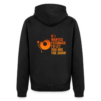 Wenn ich Feedback Sound Engineer wollte - Unisex Premium Bio Zip Hoodie - Schwarz - Hinten - Nico (187cm)