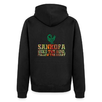 Symbole Sankofa Adinkra Ghana Noir - Veste à capuche bio Premium Unisexe - noir - Dos - Nico (187cm)