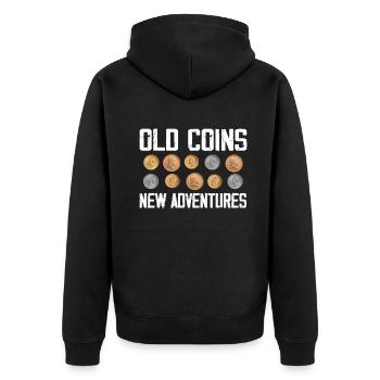 Numismatics Coin Roman Collection - Unisex Premium Organic Zip Hoodie - black - Back - Nico (187cm)