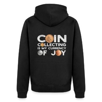 Numismatics Coin Collector Art - Unisex Premium Organic Zip Hoodie - black - Back - Nico (187cm)