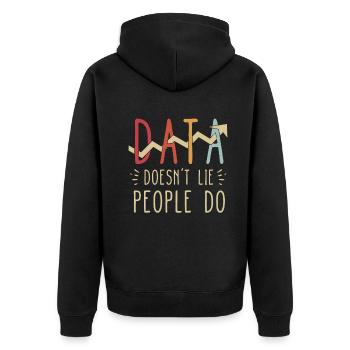 Daten lügen nicht, Menschen machen Datenanalysten - Unisex Premium Bio Zip Hoodie - Schwarz - Hinten - Nico (187cm)