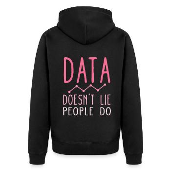 Daten lügen nicht, Menschen machen Datenanalysten - Unisex Premium Bio Zip Hoodie - Schwarz - Hinten - Nico (187cm)