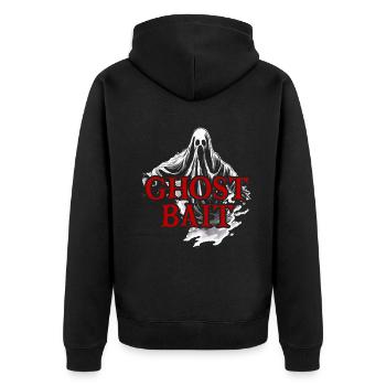 Living The Spook Life Ghost Bait - Unisex Premium Organic Zip Hoodie - black - Back - Nico (187cm)