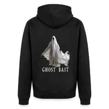 Living The Spook Life Ghost Bait - Unisex Premium Organic Zip Hoodie - black - Back - Nico (187cm)