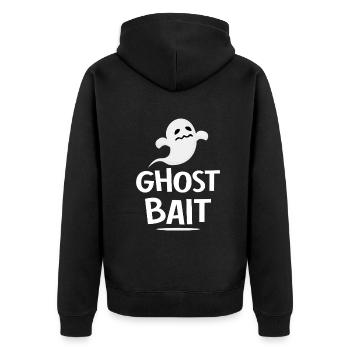 Living The Spook Life Ghost Bait - Unisex Premium Organic Zip Hoodie - black - Back - Nico (187cm)