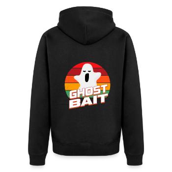 Living The Spook Life Ghost Bait - Unisex Premium Organic Zip Hoodie - black - Back - Nico (187cm)
