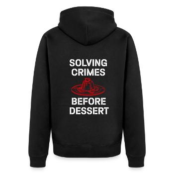 Murder Mystery Dinner Fun Night - Unisex Premium Organic Zip Hoodie - black - Back - Nico (187cm)