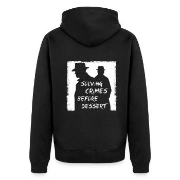 Résoudre les crimes avant le mystère du dessert - Veste à capuche bio Premium Unisexe - noir - Dos - Nico (187cm)