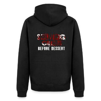 Résoudre les crimes avant le mystère du dessert - Veste à capuche bio Premium Unisexe - noir - Dos - Nico (187cm)