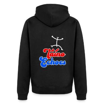 Taíno Echoes Caribbean Ancestry Pride - Unisex Premium Organic Zip Hoodie - black - Back - Nico (187cm)