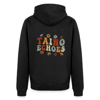 Taíno fait écho à la fierté de l’ascendance caribéenne - Veste à capuche bio Premium Unisexe - noir - Dos - Nico (187cm)