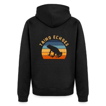 Taíno Echoes Caribbean Ancestry Pride - Unisex Premium Organic Zip Hoodie - black - Back - Nico (187cm)