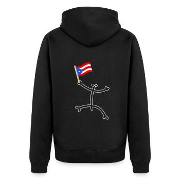 Taíno Echoes Caribbean Ancestry Pride - Unisex Premium Organic Zip Hoodie - black - Back - Nico (187cm)