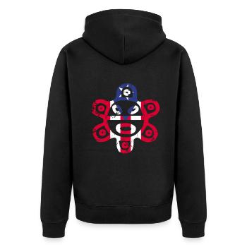 Taíno fait écho à la fierté de l’ascendance caribéenne - Veste à capuche bio Premium Unisexe - noir - Dos - Nico (187cm)
