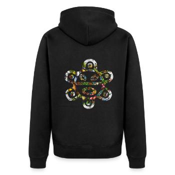 Taíno fait écho à la fierté de l’ascendance caribéenne - Veste à capuche bio Premium Unisexe - noir - Dos - Nico (187cm)