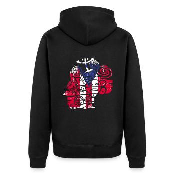 Taíno Echoes Caribbean Ancestry Pride - Unisex Premium Organic Zip Hoodie - black - Back - Nico (187cm)