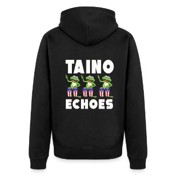 Taíno Echoes Caribbean Ancestry Pride - Unisex Premium Organic Zip Hoodie - black - Back - Nico (187cm)