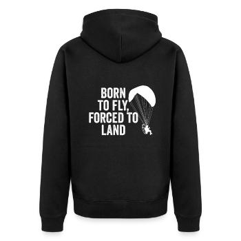 Born To Fly Forcé D’atterrir Paramoteur - Veste à capuche bio Premium Unisexe - noir - Dos - Nico (187cm)