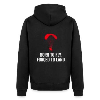 Born To Fly Forcé D’atterrir Paramoteur - Veste à capuche bio Premium Unisexe - noir - Dos - Nico (187cm)