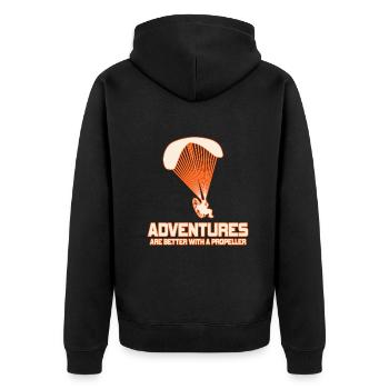 Les aventures sont meilleures avec une hélice - Veste à capuche bio Premium Unisexe - noir - Dos - Nico (187cm)