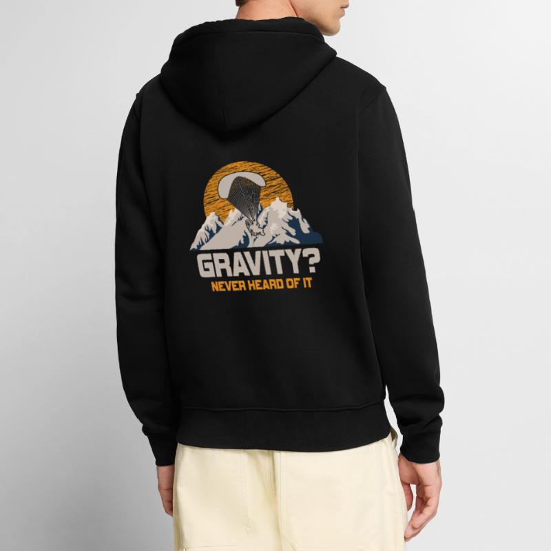 Hilarious Paramotor Gravity Meme Unisex Premium Organic Zip Hoodie