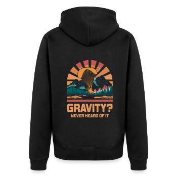 Mème hilarant de gravité de paramoteur - Veste à capuche bio Premium Unisexe - noir - Dos - Nico (187cm)