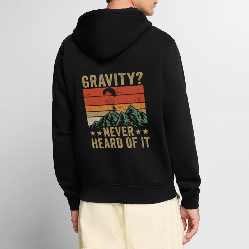 Hilarious Paramotor Gravity Meme Unisex Premium Organic Zip Hoodie