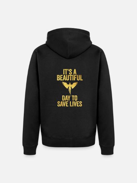 Det er en vakker dag å redde liv - Premium økologisk unisex-hettejakke - svart