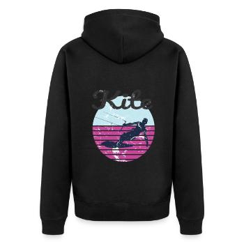 Ambiance d’aventure de kitesurf rétro - Veste à capuche bio Premium Unisexe - noir - Dos - Nico (187cm)