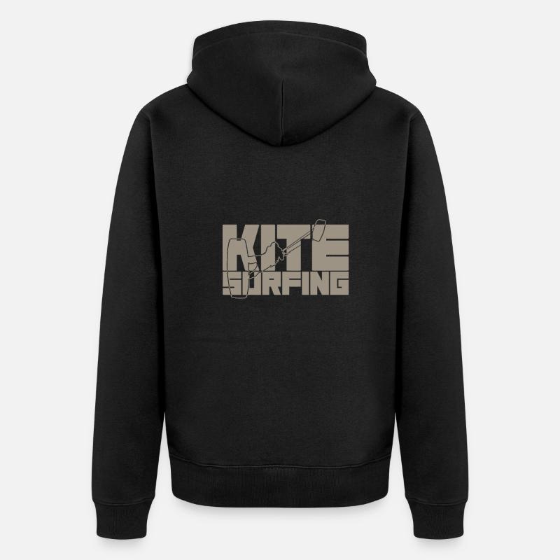 Ambiance d’aventure de kitesurf rétro - Veste à capuche bio Premium Unisexe - noir
