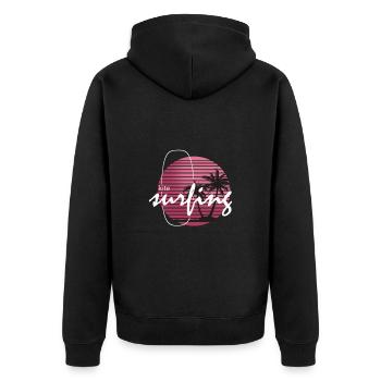 Ambiance d’aventure de kitesurf rétro - Veste à capuche bio Premium Unisexe - noir - Dos - Nico (187cm)