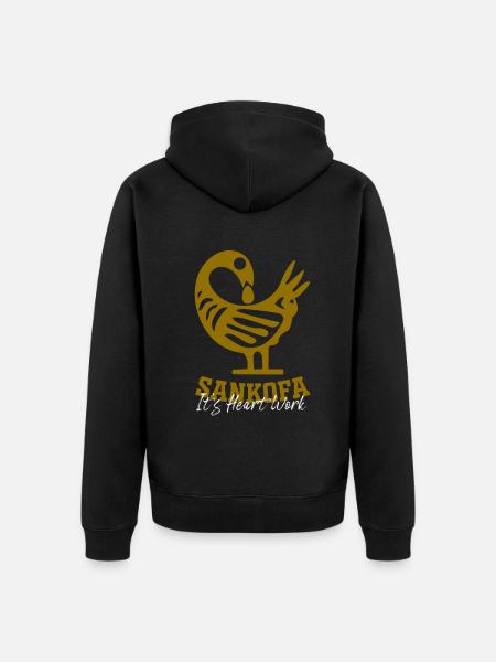 Sankofa Symbol Adinkra Ghana Black - Unisex Premium Organic Zip Hoodie - black