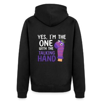 Puppenspiel Puppenspieler Puppen - Unisex Premium Bio Zip Hoodie - Schwarz - Hinten - Nico (187cm)