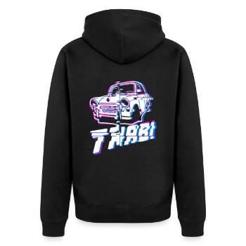 Trabi P601 Retro Nostalgie Glitch - Veste à capuche bio Premium Unisexe - noir - Dos - Nico (187cm)