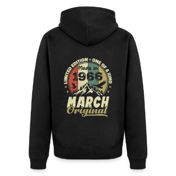 Cadeau D'anniversaire Mars 1966 Édition Limitée - Veste à capuche bio Premium Unisexe - noir - Dos - Nico (187cm)