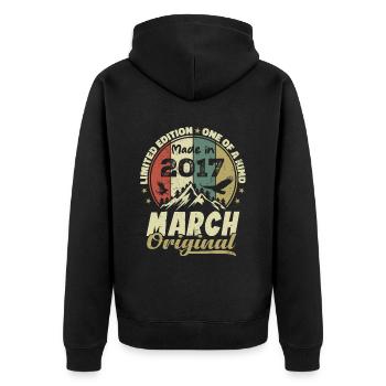 Cadeau D'anniversaire Mars 2017 Édition Limitée - Veste à capuche bio Premium Unisexe - noir - Dos - Nico (187cm)