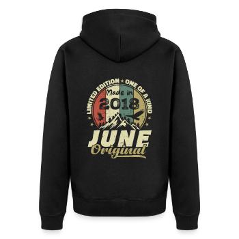Juin 2018 Cadeau Anniversaire Juin 2018 Juin 2018 - Veste à capuche bio Premium Unisexe - noir - Dos - Nico (187cm)